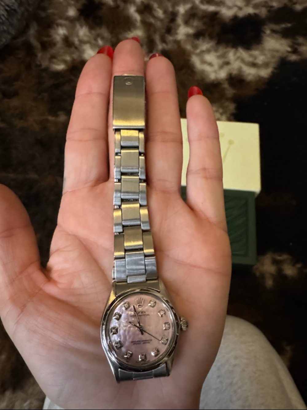 Rolex Oyster Perpetual Pink Dial Stainless Steel Watch - Picture 14 of 14